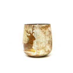 Lampion szklany Jeleń Złoty S